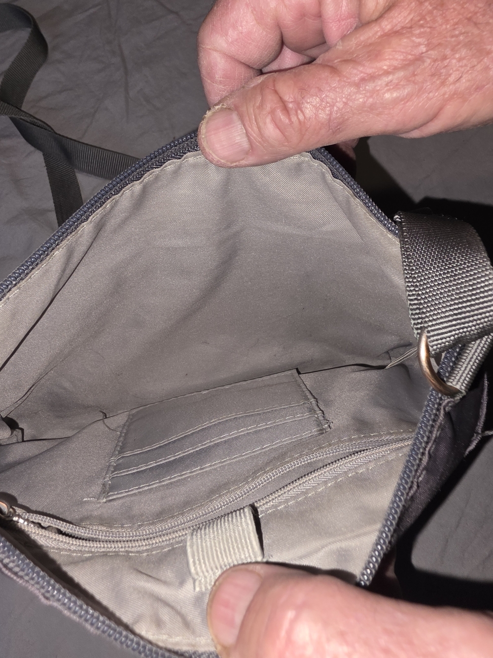 Baggallini Gray Crossbody Bag with Adjustable Strap